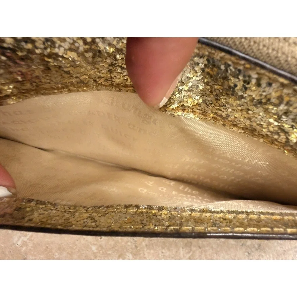 Kate Spade Gold Glitter Sparkle Large Continental Wallet Used. Great Condition